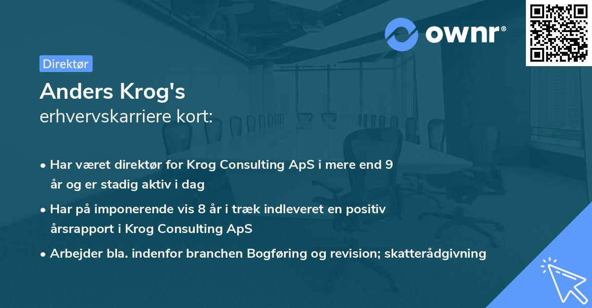 Anders Krog's erhvervskarriere kort