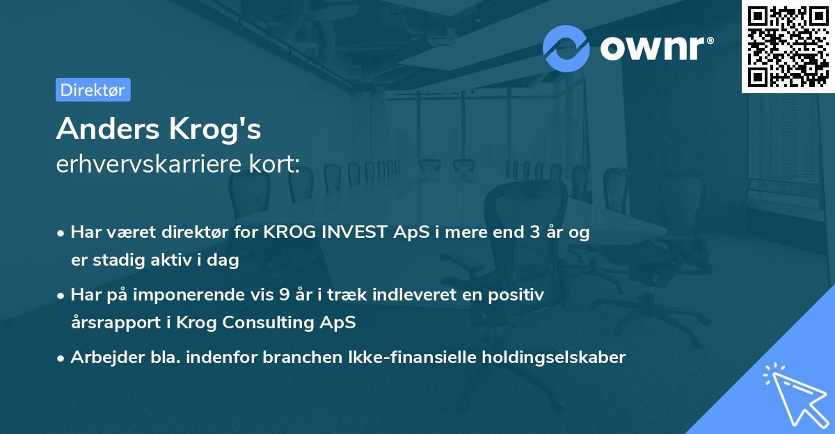 Anders Krog's erhvervskarriere kort