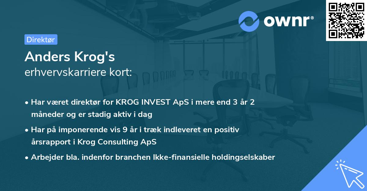 Anders Krog's erhvervskarriere kort