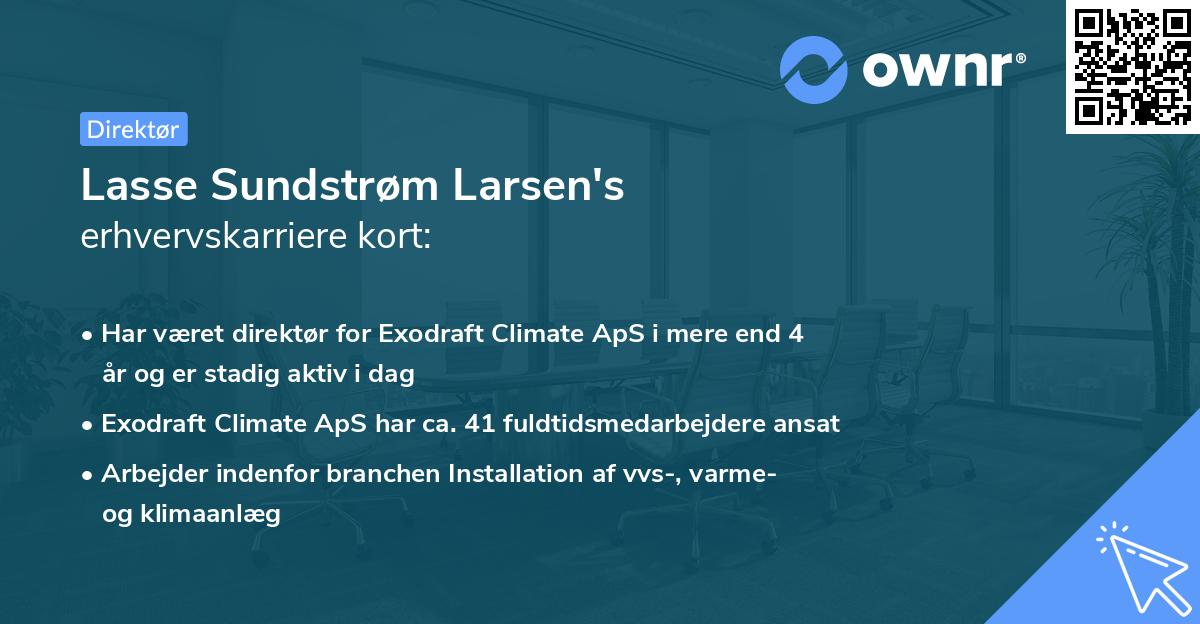 Lasse Sundstrøm Larsen's erhvervskarriere kort