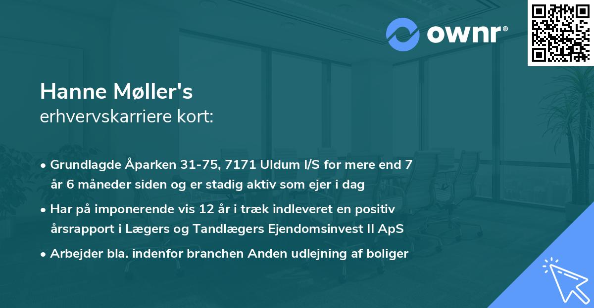 Hanne Møller's erhvervskarriere kort