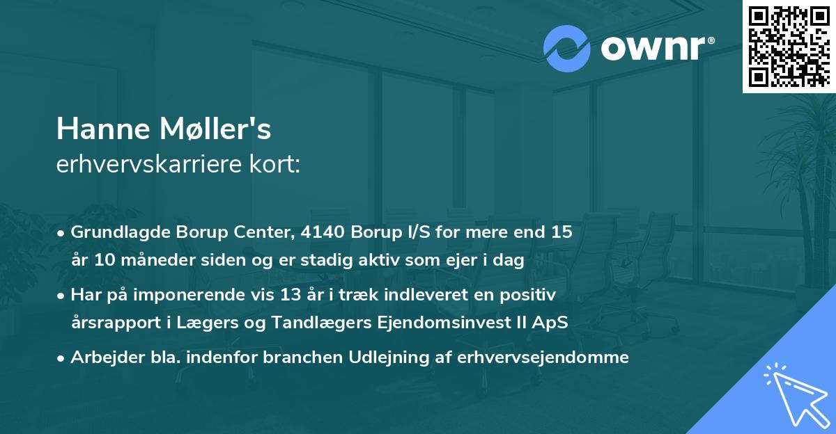 Hanne Møller's erhvervskarriere kort