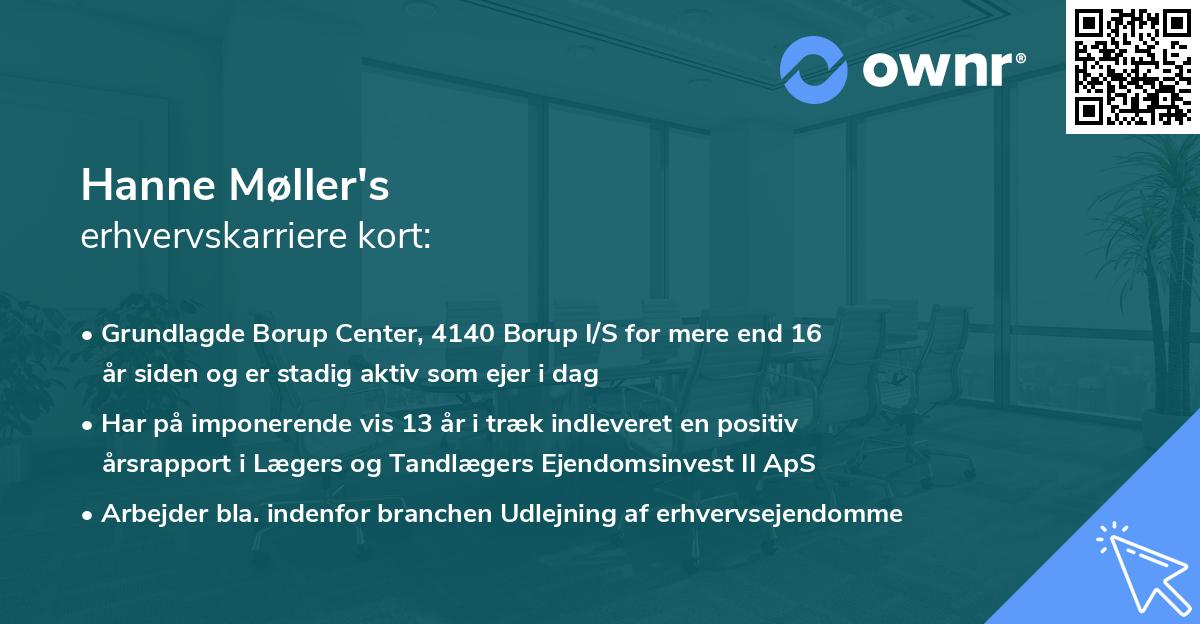 Hanne Møller's erhvervskarriere kort
