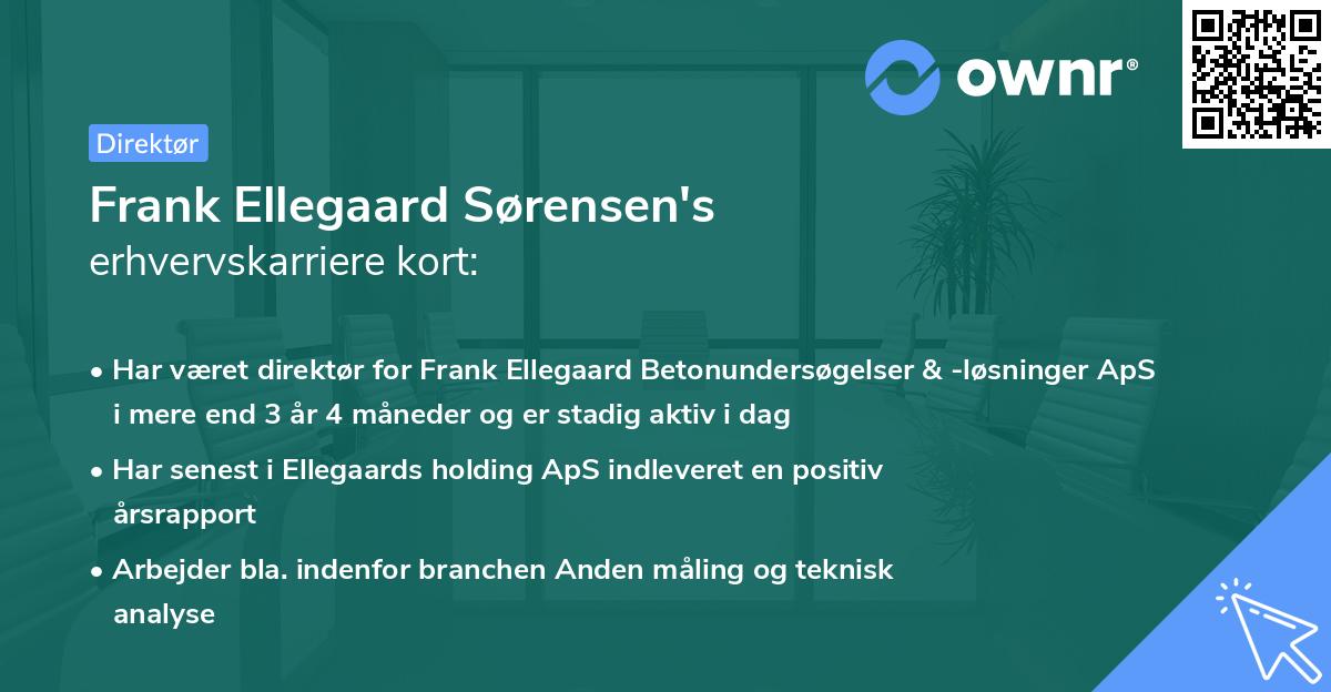 Frank Ellegaard Sørensen's erhvervskarriere kort