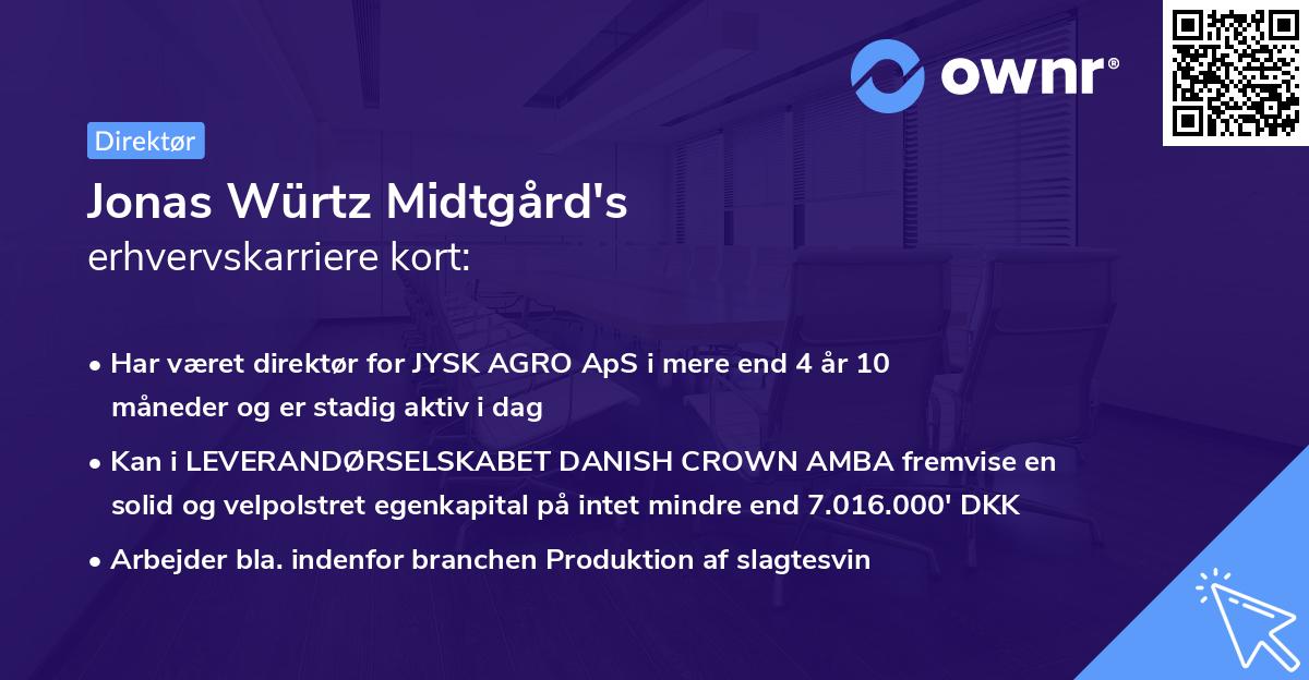 Jonas Würtz Midtgård's erhvervskarriere kort