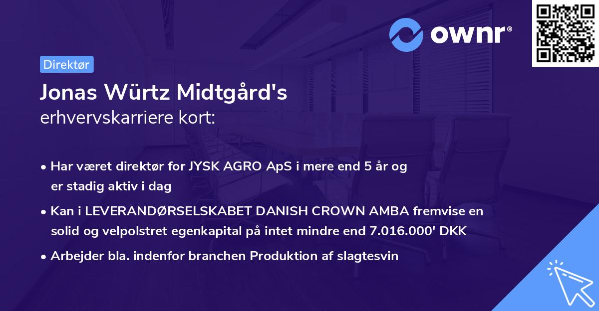 Jonas Würtz Midtgård's erhvervskarriere kort