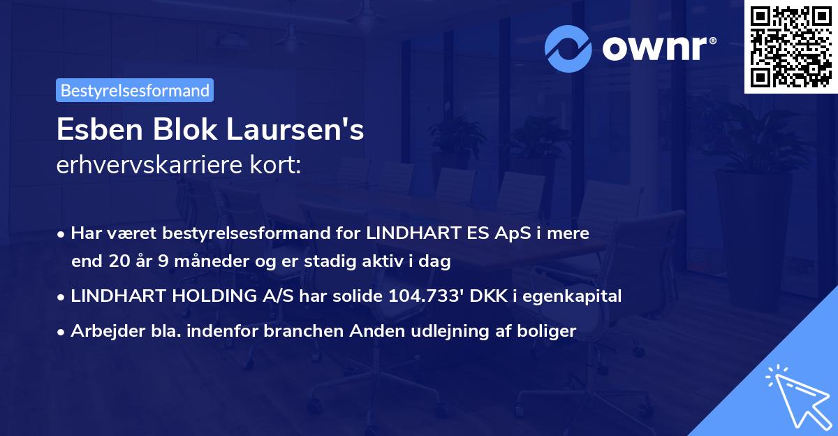 Esben Blok Laursen's erhvervskarriere kort