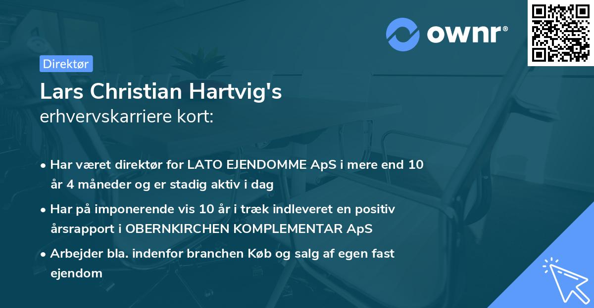 Lars Christian Hartvig's erhvervskarriere kort