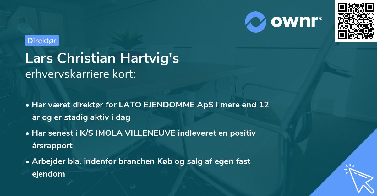 Lars Christian Hartvig's erhvervskarriere kort