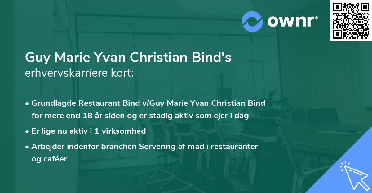 Guy Marie Yvan Christian Bind's erhvervskarriere kort