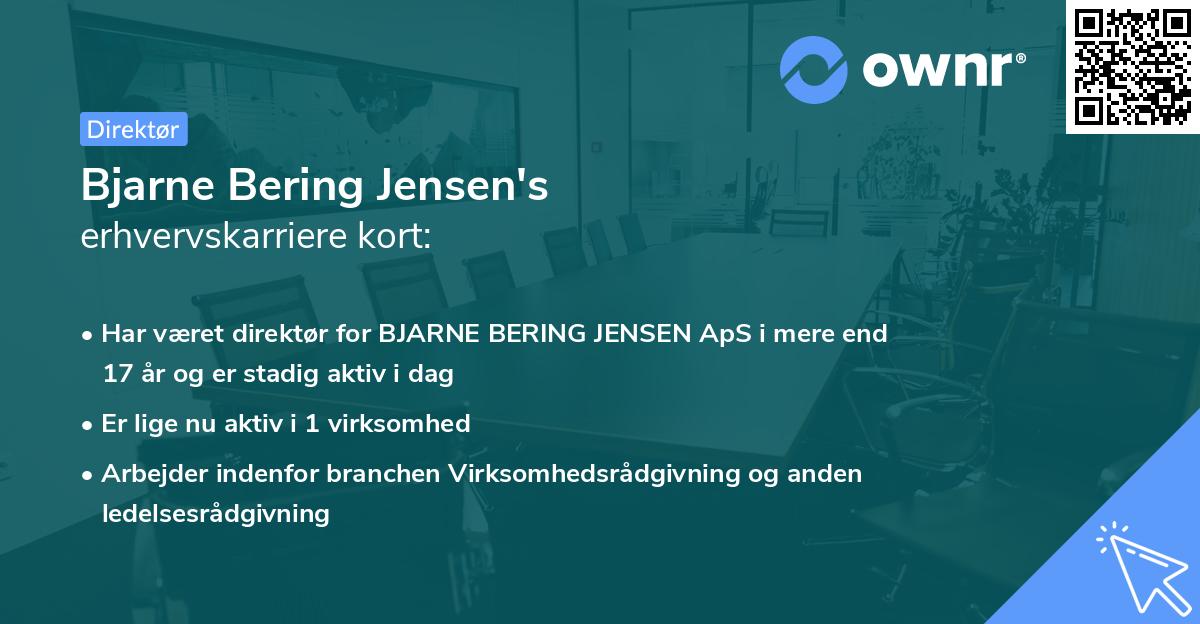 Bjarne Bering Jensen's erhvervskarriere kort