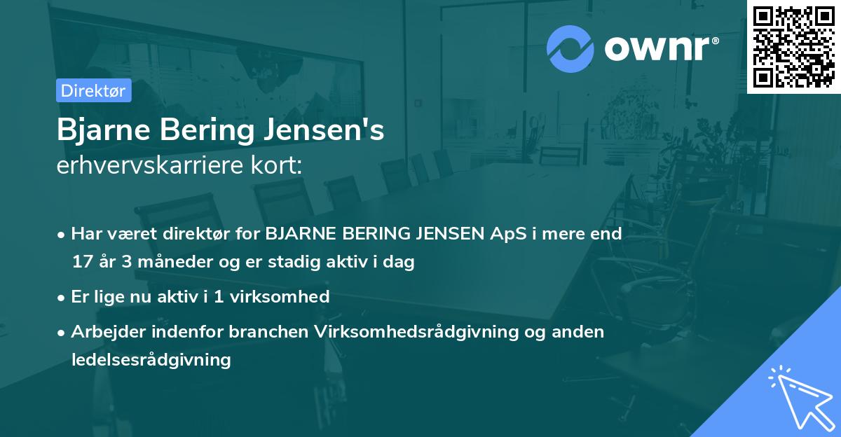 Bjarne Bering Jensen's erhvervskarriere kort