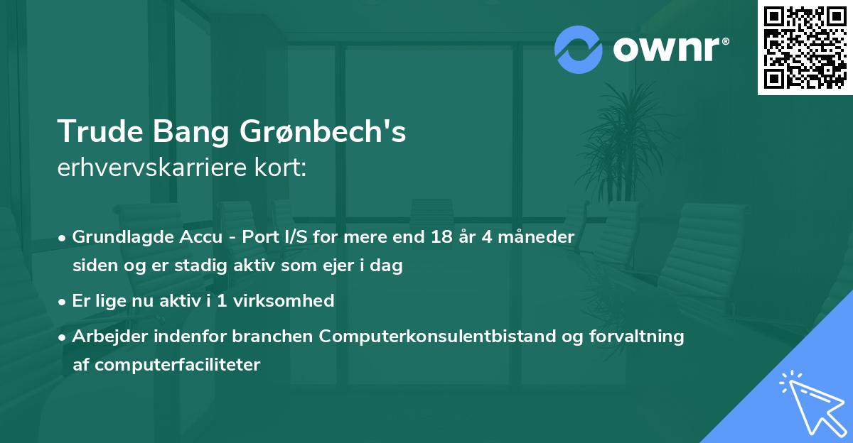 Trude Bang Grønbech's erhvervskarriere kort