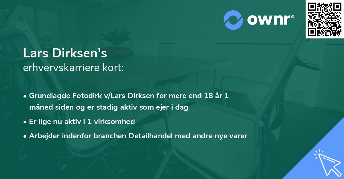 Lars Dirksen's erhvervskarriere kort