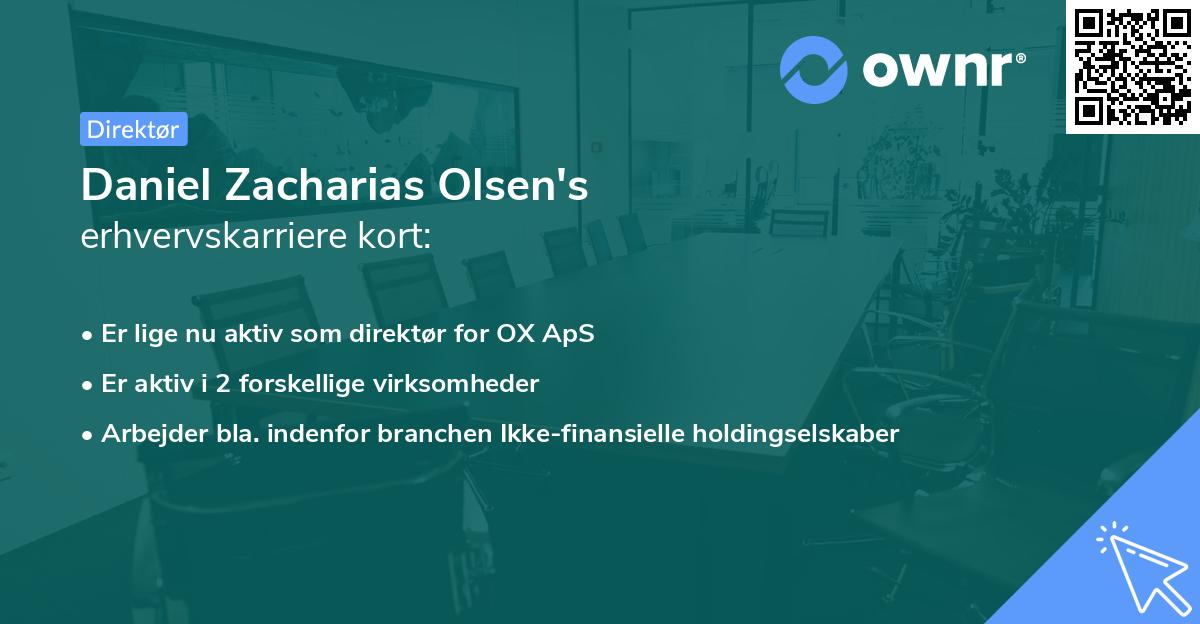 Daniel Zacharias Olsen's erhvervskarriere kort