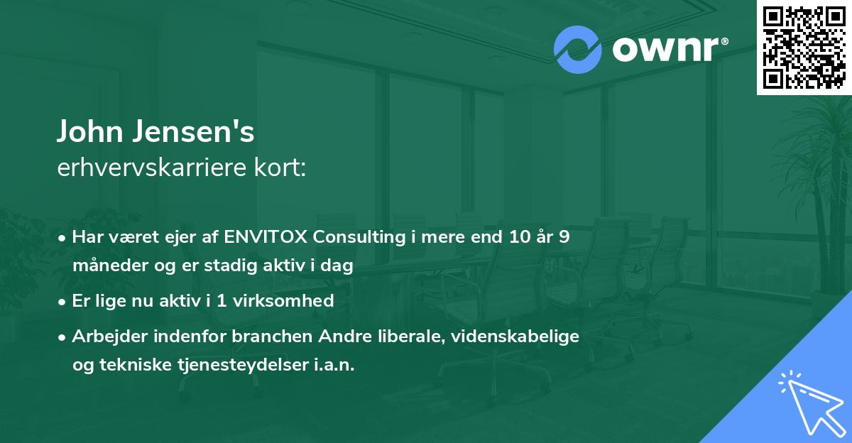 John Jensen's erhvervskarriere kort