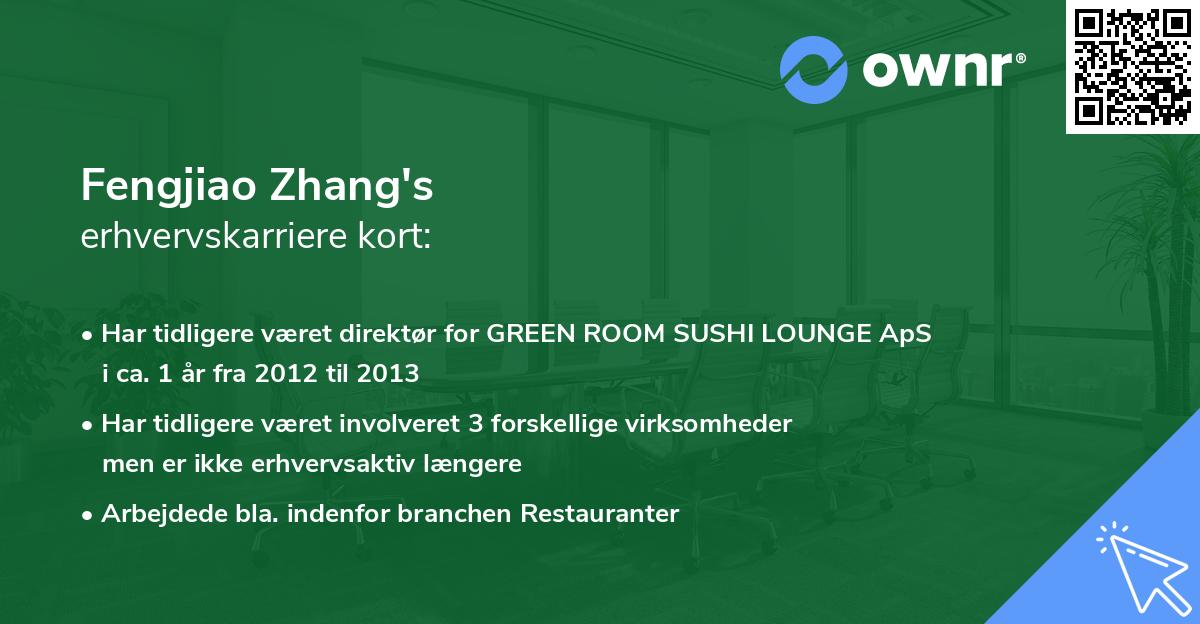 Fengjiao Zhang's erhvervskarriere kort