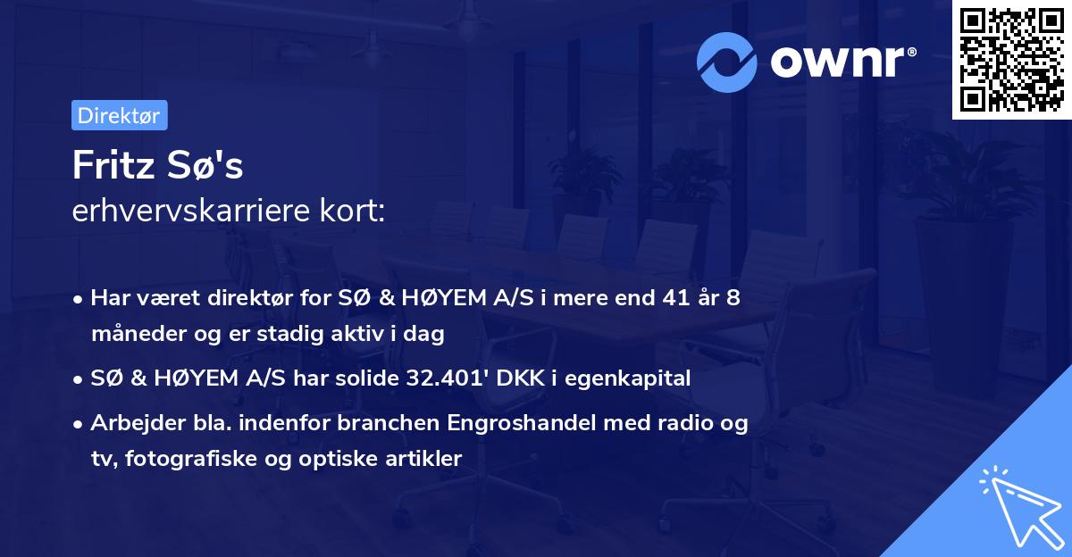 Fritz Sø's erhvervskarriere kort