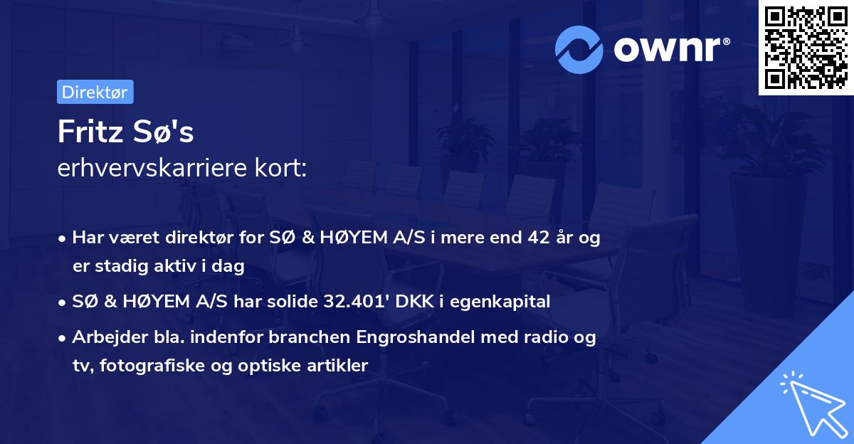 Fritz Sø's erhvervskarriere kort