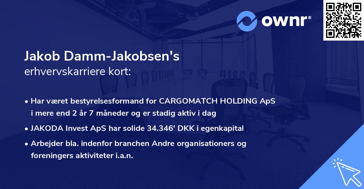 Jakob Damm-Jakobsen's erhvervskarriere kort