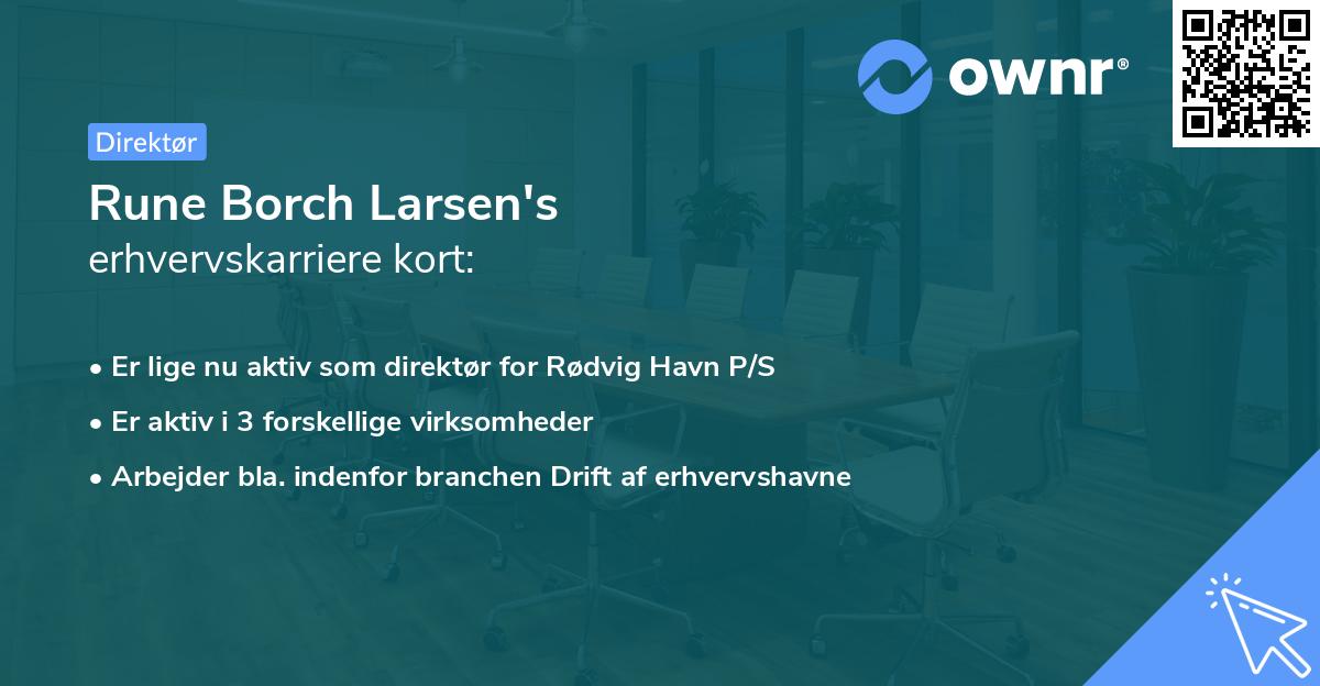 Rune Borch Larsen's erhvervskarriere kort