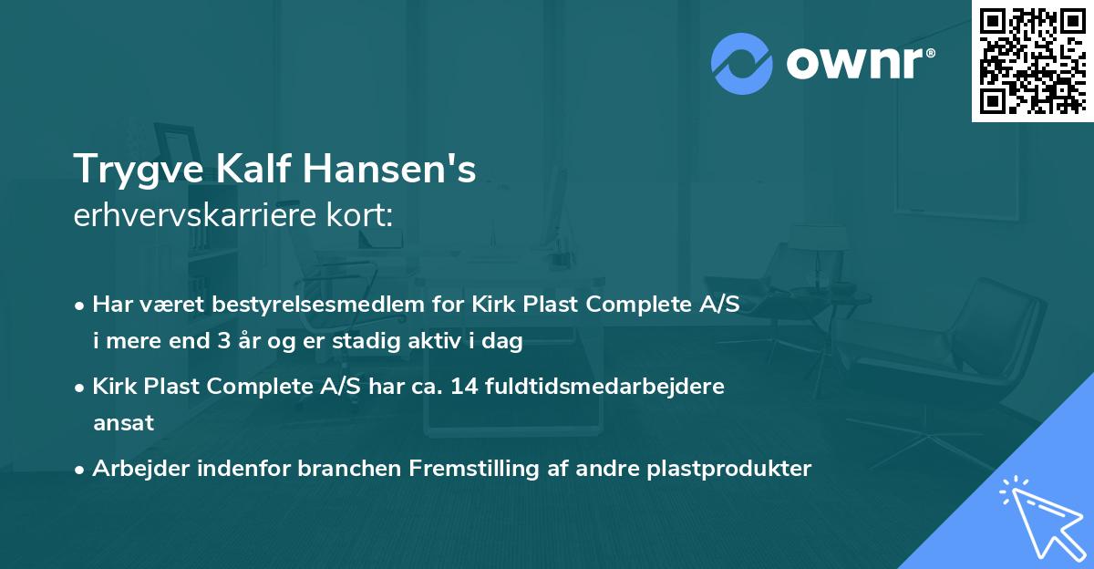 Trygve Kalf Hansen's erhvervskarriere kort