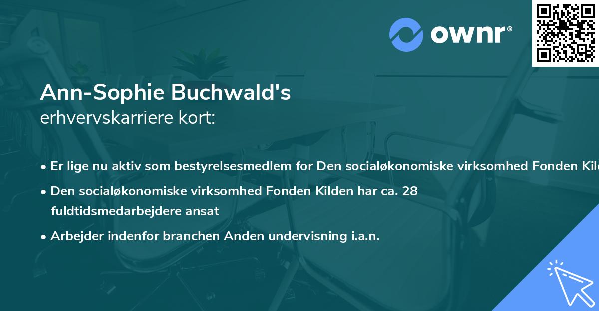 Ann-Sophie Buchwald's erhvervskarriere kort