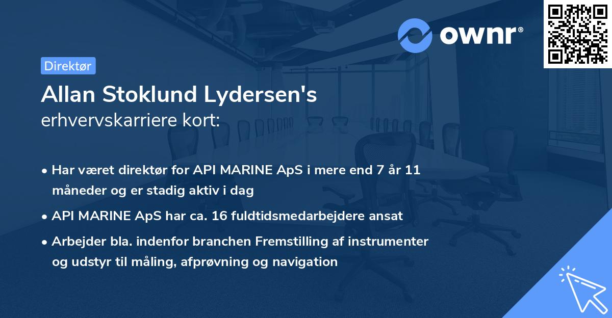 Allan Stoklund Lydersen's erhvervskarriere kort