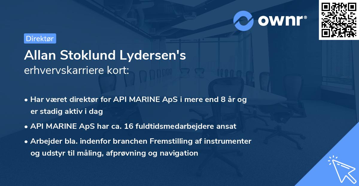 Allan Stoklund Lydersen's erhvervskarriere kort