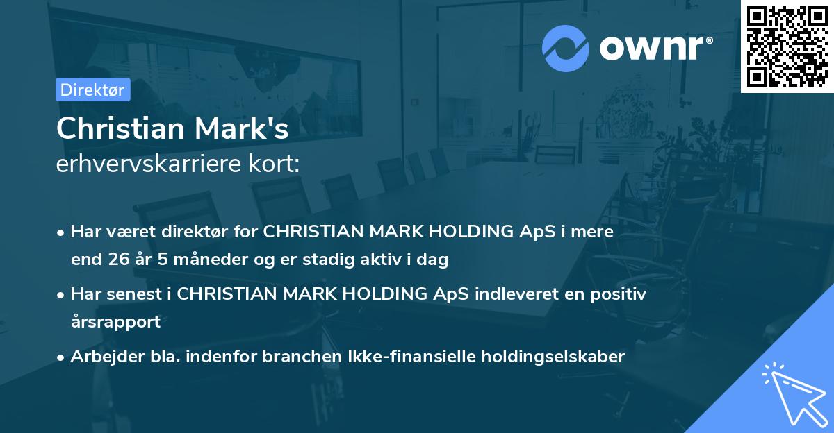 Christian Mark's erhvervskarriere kort