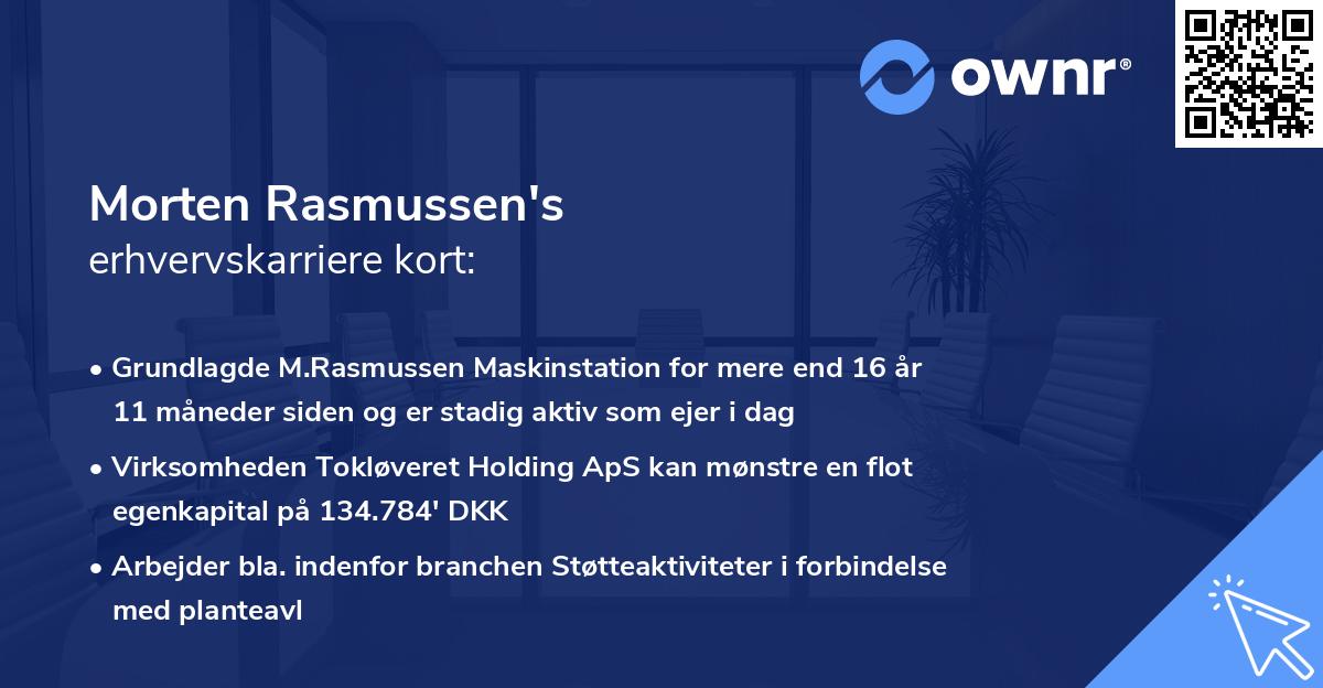 Morten Rasmussen's erhvervskarriere kort