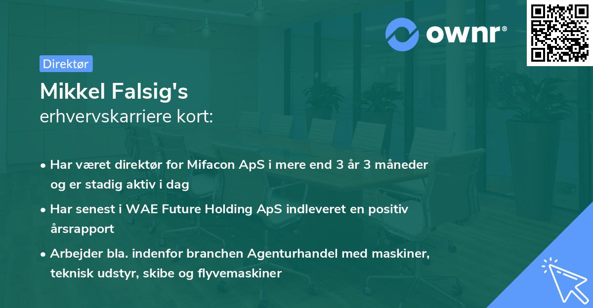Mikkel Falsig's erhvervskarriere kort