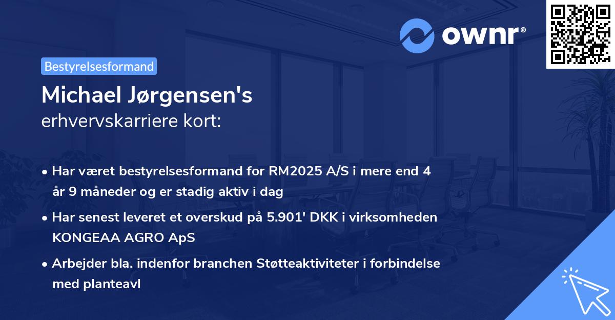 Michael Jørgensen's erhvervskarriere kort