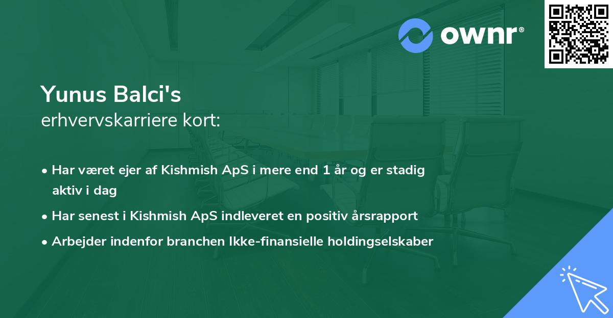 Yunus Balci's erhvervskarriere kort