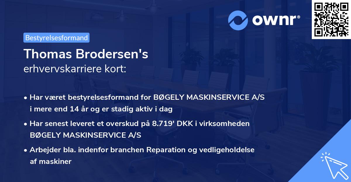 Thomas Brodersen's erhvervskarriere kort