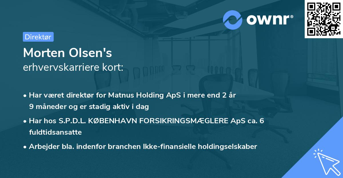 Morten Olsen's erhvervskarriere kort