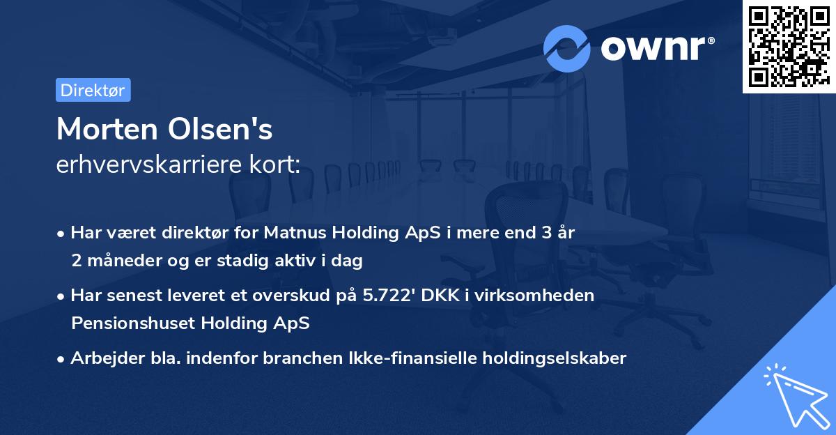 Morten Olsen's erhvervskarriere kort