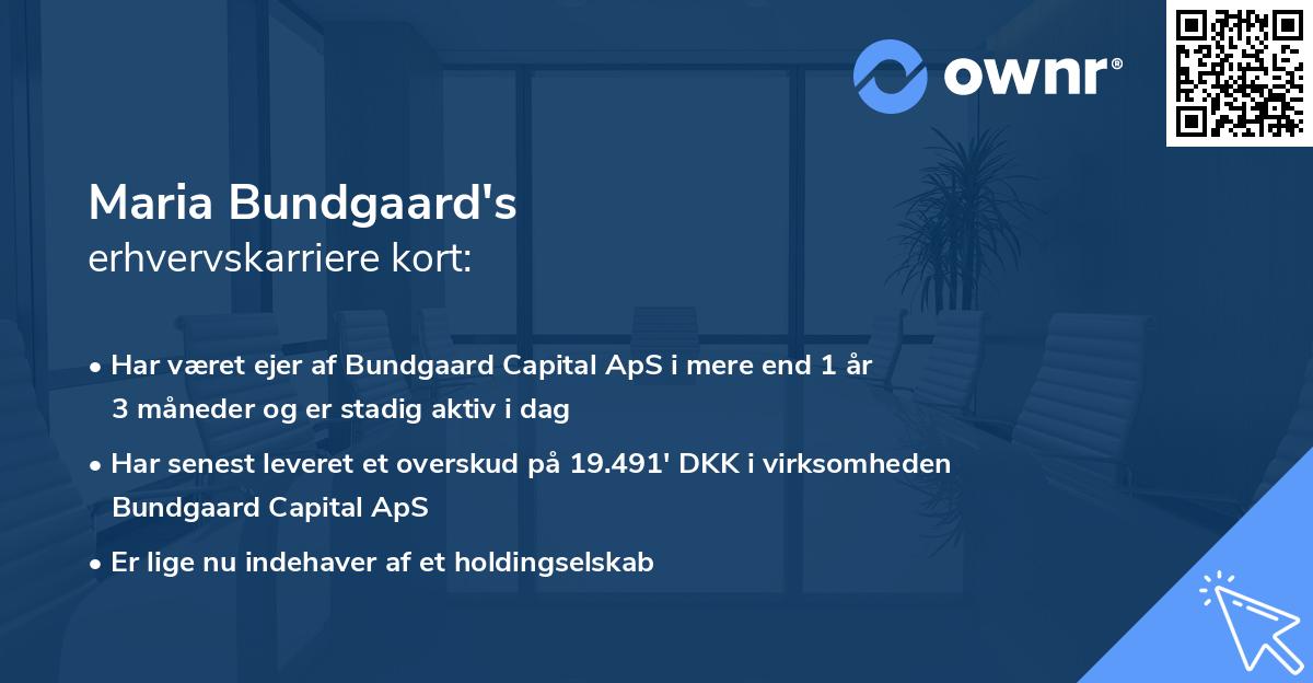 Maria Bundgaard's erhvervskarriere kort