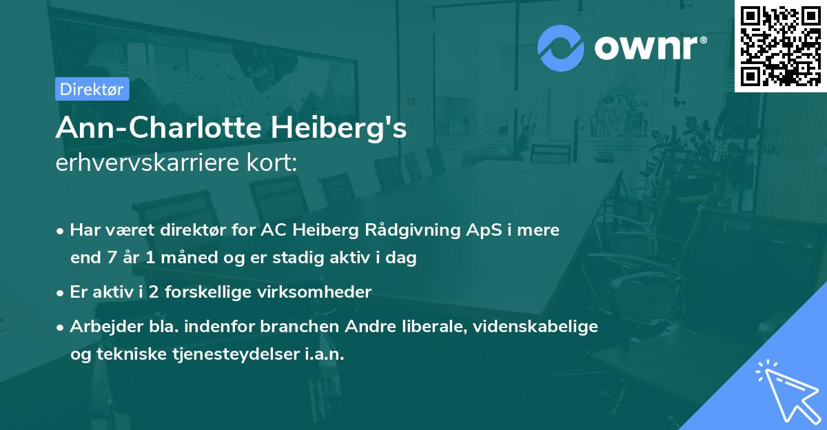 Ann-Charlotte Heiberg's erhvervskarriere kort