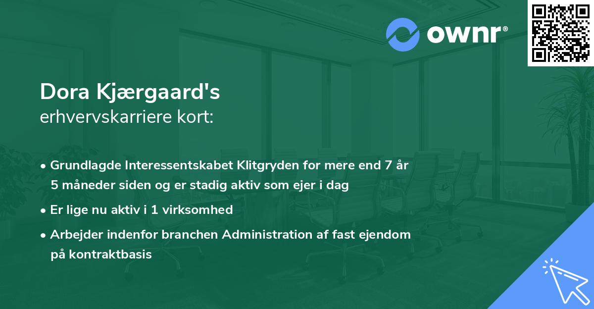 Dora Kjærgaard's erhvervskarriere kort