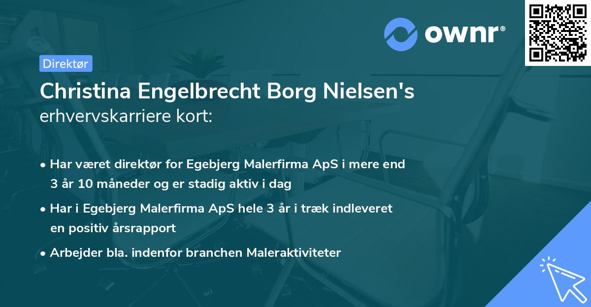 Christina Engelbrecht Borg Nielsen's erhvervskarriere kort