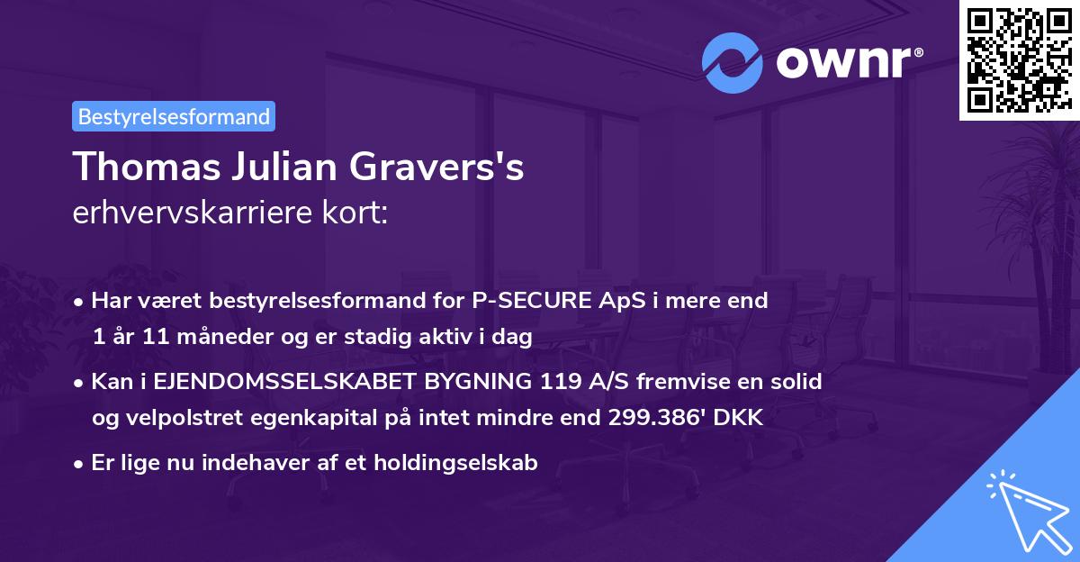 Thomas Julian Gravers's erhvervskarriere kort