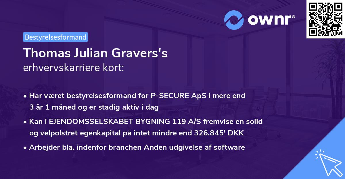 Thomas Julian Gravers's erhvervskarriere kort
