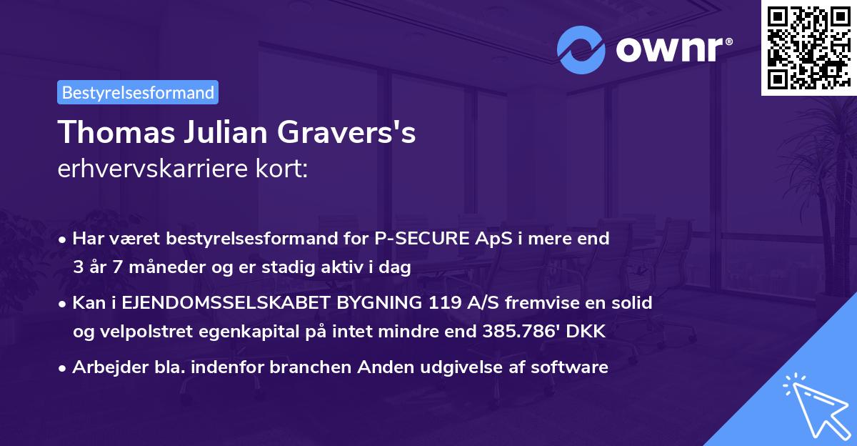 Thomas Julian Gravers's erhvervskarriere kort