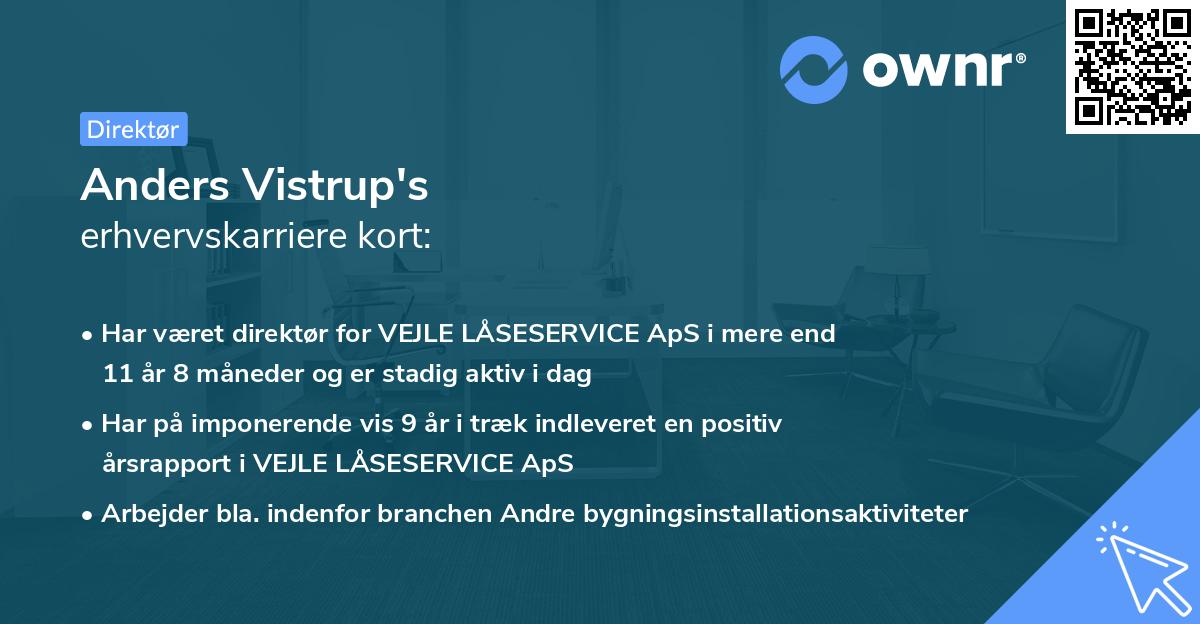 Anders Vistrup's erhvervskarriere kort