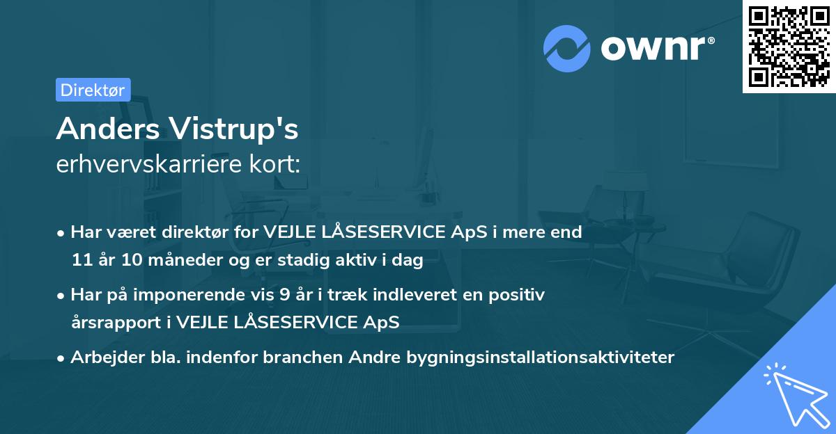 Anders Vistrup's erhvervskarriere kort