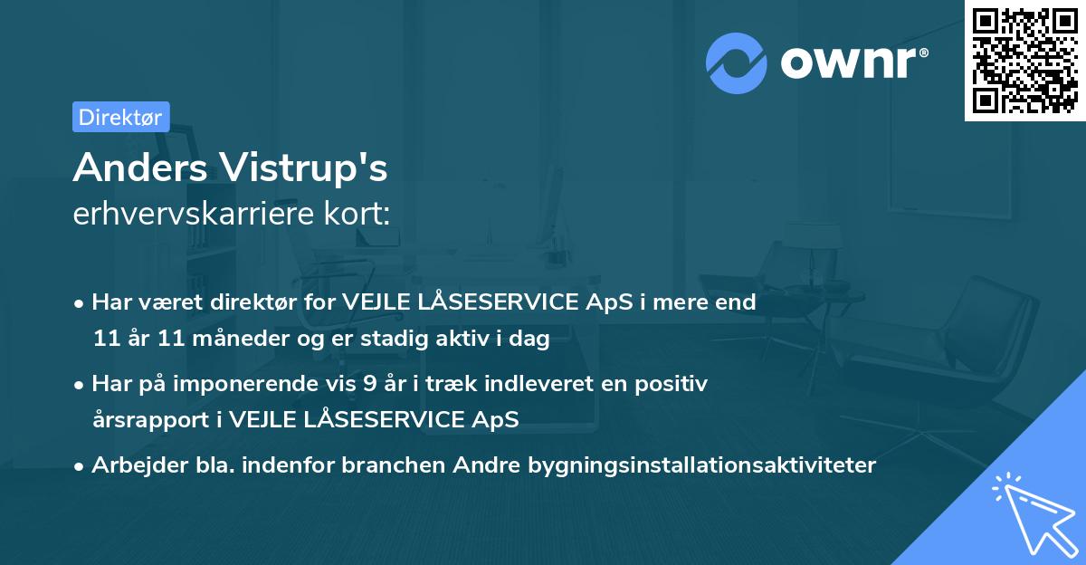 Anders Vistrup's erhvervskarriere kort