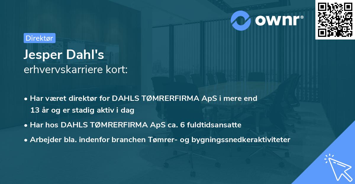 Jesper Dahl's erhvervskarriere kort