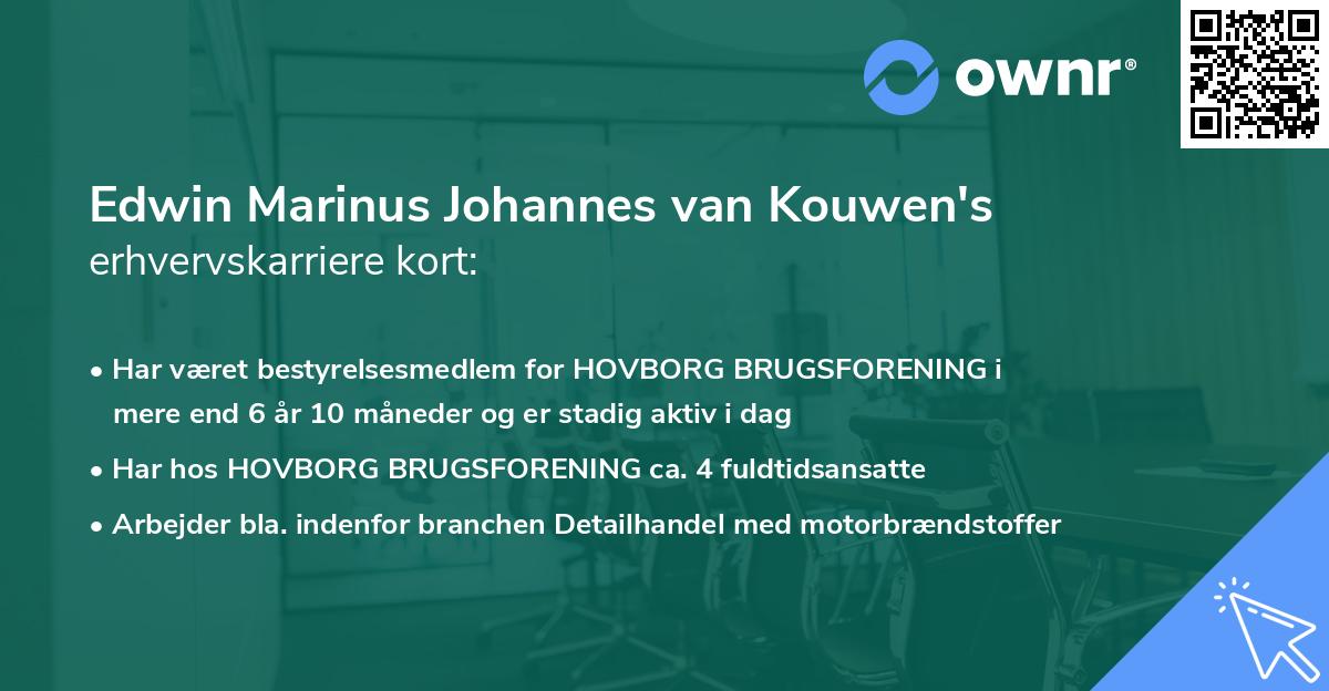 Edwin Marinus Johannes van Kouwen's erhvervskarriere kort