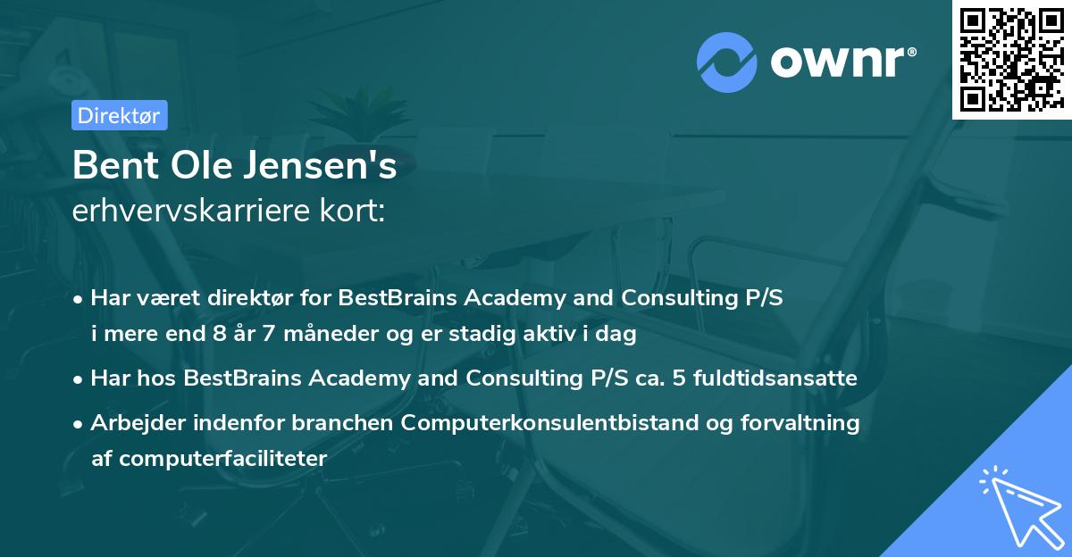 Bent Ole Jensen's erhvervskarriere kort